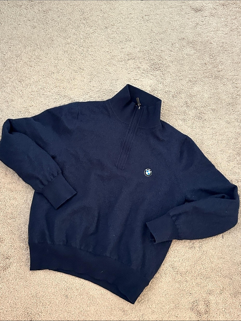 Italian Merino Half Zip BMW Sweater